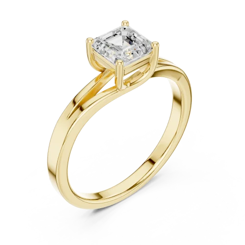 Ethereal Emerald Cut Architectural Solitaire Engagement Ring