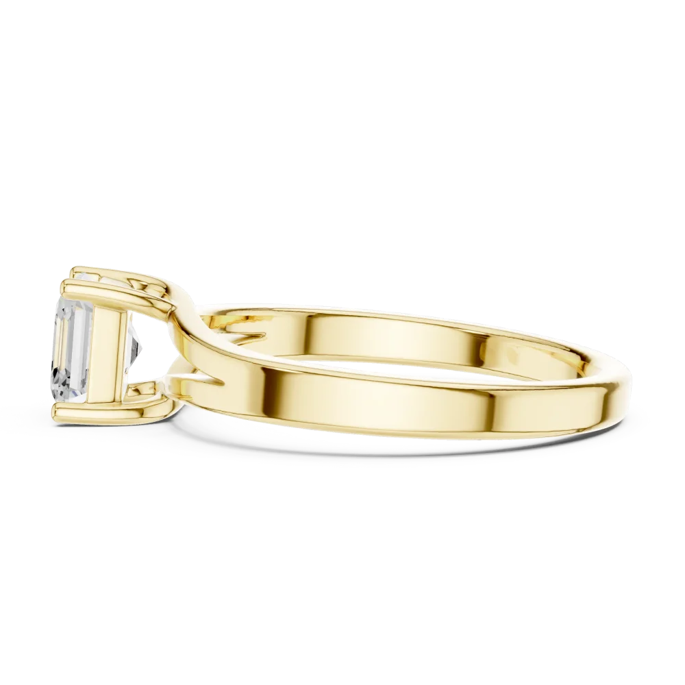 Ethereal Emerald Cut Architectural Solitaire Engagement Ring - Image 4