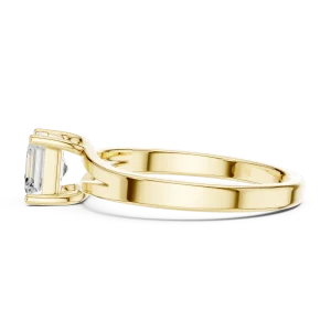 Ethereal Emerald Cut Architectural Solitaire Engagement Ring - Image 4
