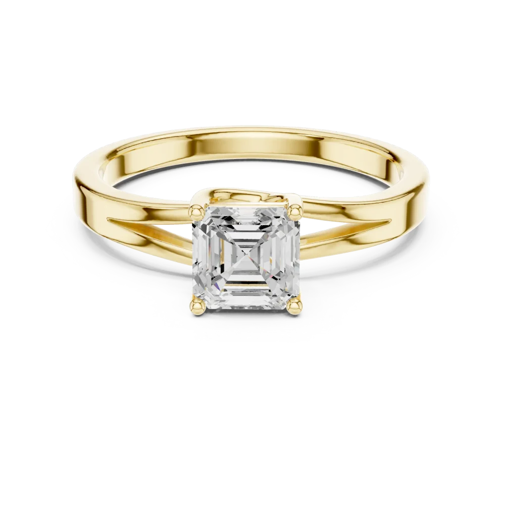 Ethereal Emerald Cut Architectural Solitaire Engagement Ring - Image 2