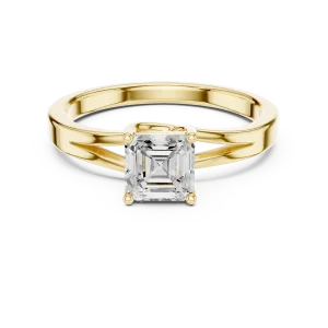 Ethereal Emerald Cut Architectural Solitaire Engagement Ring - Image 2