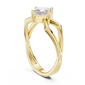 Ethereal Emerald Cut Architectural Solitaire Ring - Image 3