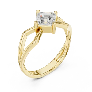 Ethereal Emerald Cut Architectural Solitaire Ring