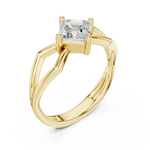 Ethereal Emerald Cut Architectural Solitaire Ring