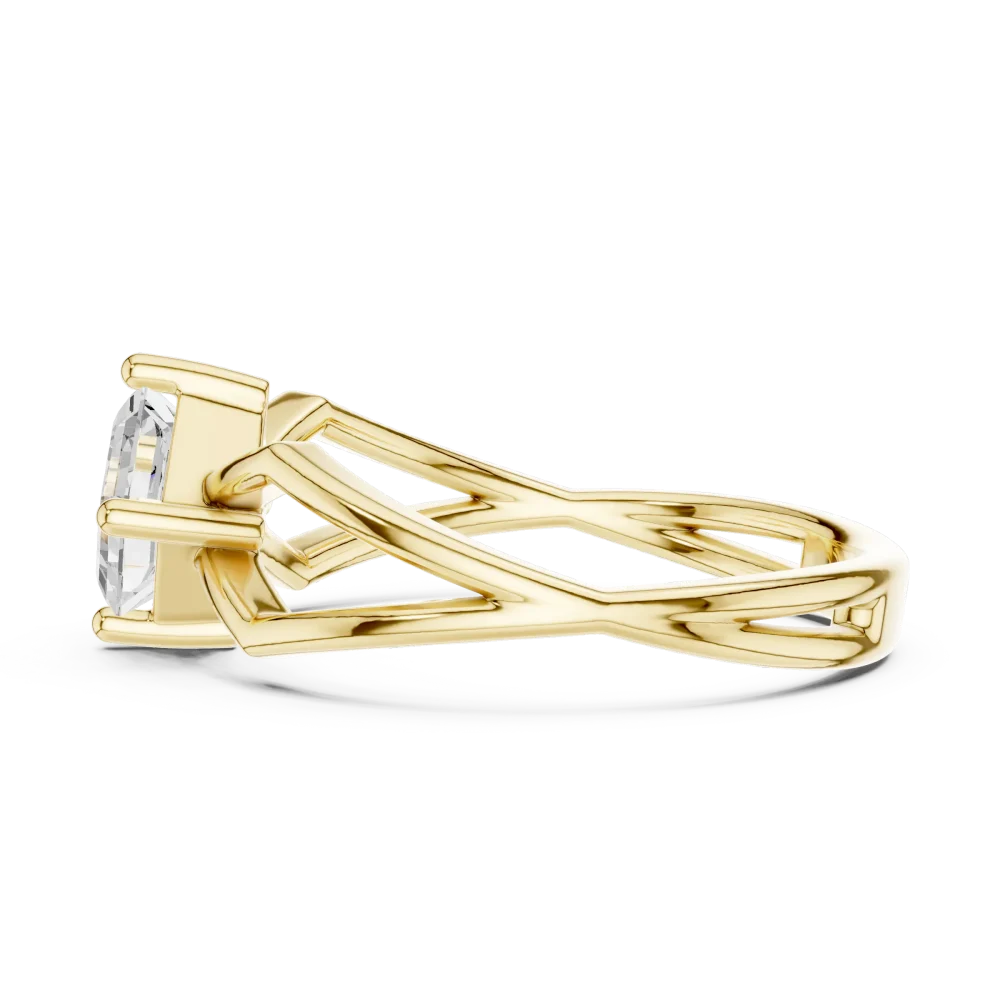 Ethereal Emerald Cut Architectural Solitaire Ring - Image 4