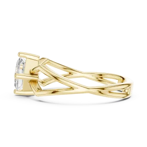 Ethereal Emerald Cut Architectural Solitaire Ring - Image 4