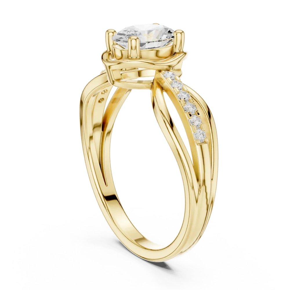 Ethereal Oval Solitaire Split-Shank Lab Grown Diamond Ring - Image 3