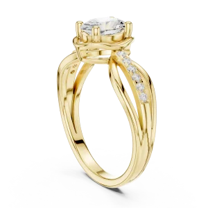 Ethereal Oval Solitaire Split-Shank Lab Grown Diamond Ring - Image 3
