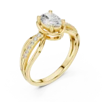 Ethereal Oval Solitaire Split-Shank Lab Grown Diamond Ring