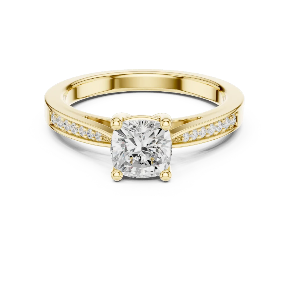 Ethereal Cushion Cut Brilliant Pavé-Set Ring - Image 2