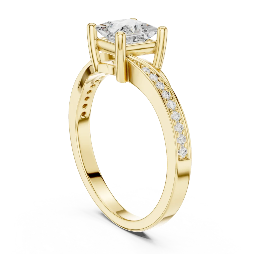 Symmetry Princess Cut Linear Accent Ring - Image 3