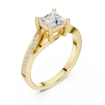 Symmetry Princess Cut Linear Accent Ring
