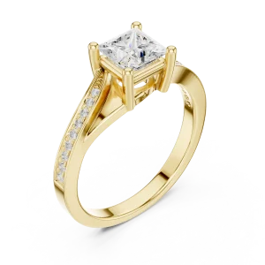 Symmetry Princess Cut Linear Accent Ring