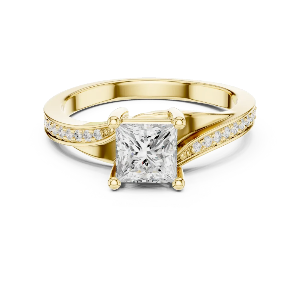 Symmetry Princess Cut Linear Accent Ring - Image 2