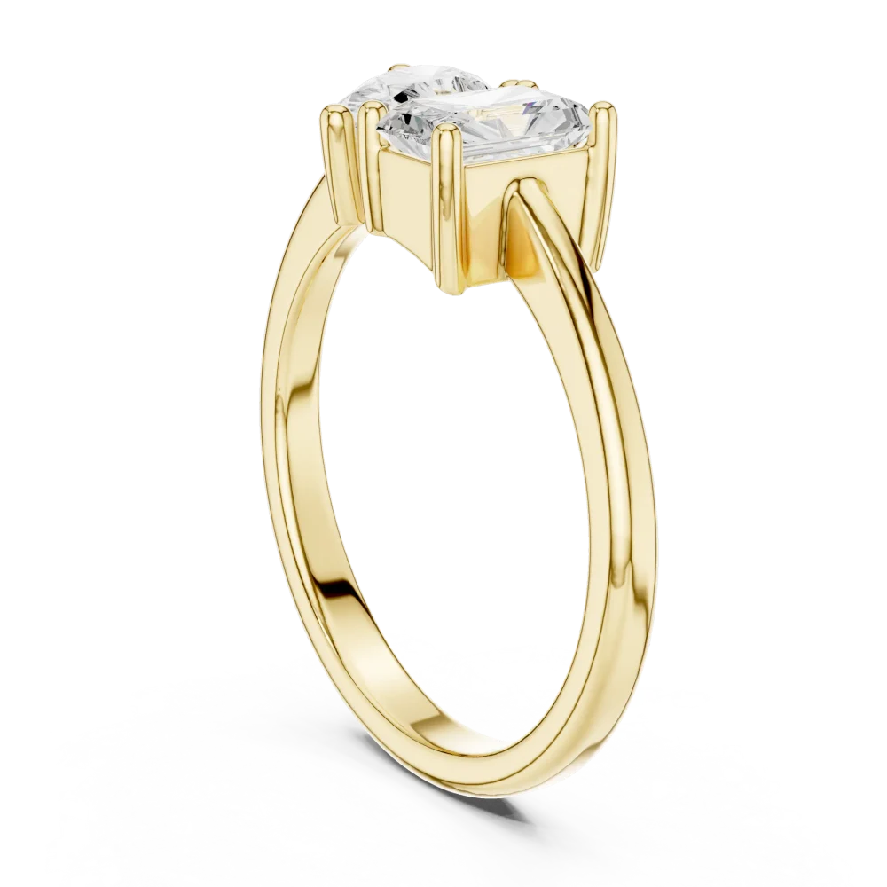 Ethereal Radiant and Pear Duo Solitaire Toi et Moi Ring - Image 3