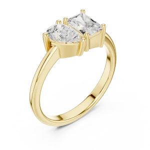 Ethereal Radiant and Pear Duo Solitaire Toi et Moi Ring