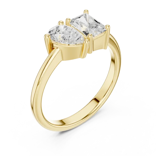 Ethereal Radiant and Pear Duo Solitaire Toi et Moi Ring