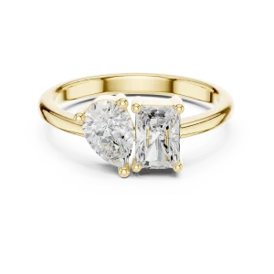Ethereal Radiant and Pear Duo Solitaire Toi et Moi Ring - Image 2