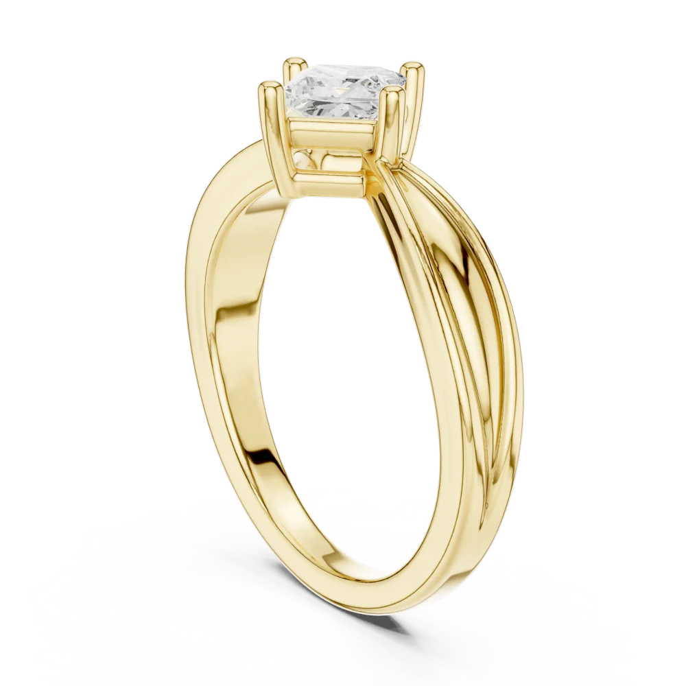 Essence Princess Cut Sculptural Solitaire Ring - Image 3
