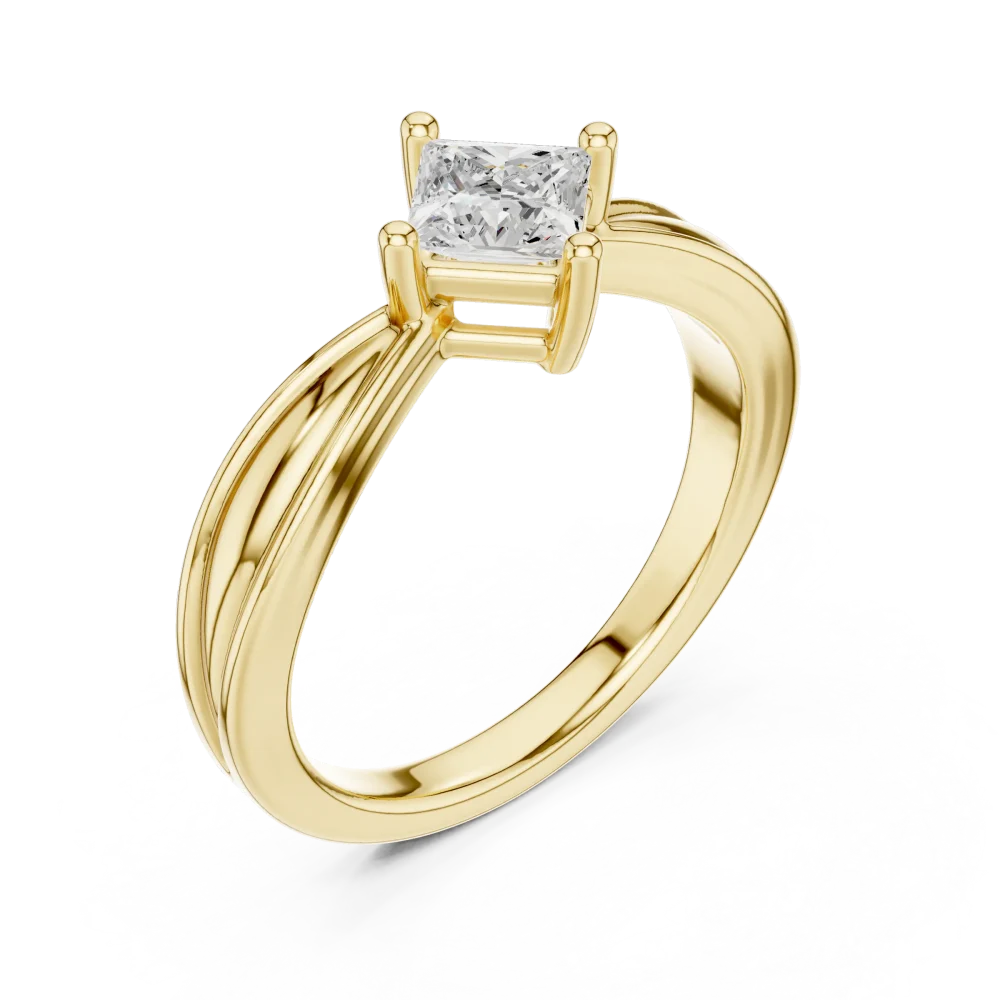 Experience the radiant fire of our princess-cut Solitaire ring. A modern classic featuring a brilliant lab-grown DIAMEUR diamond. Shop this luxury piece.