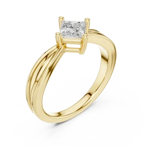 Essence Princess Cut Sculptural Solitaire Ring