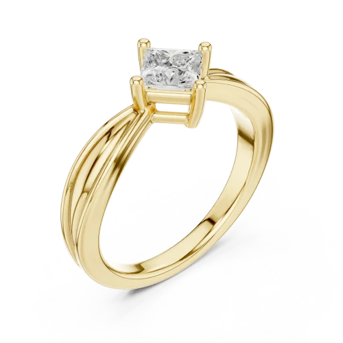 Essence Princess Cut Sculptural Solitaire Ring