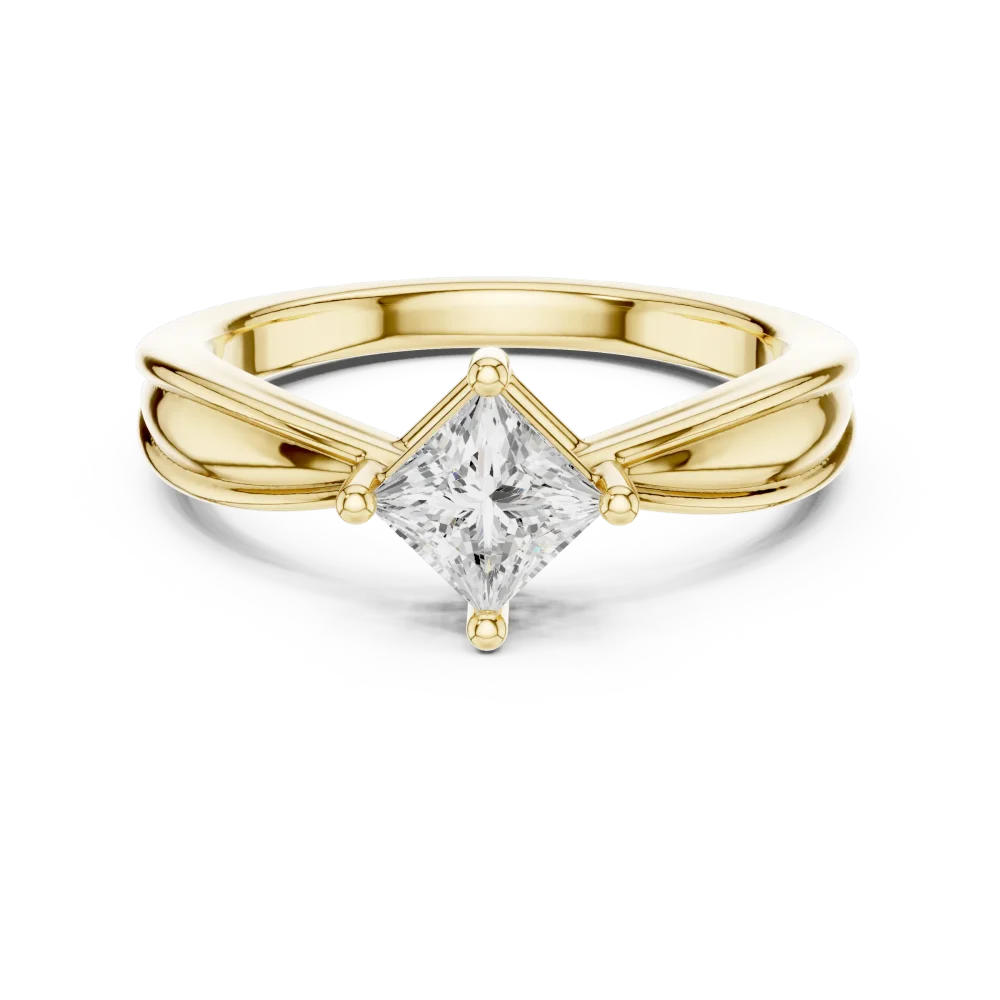 Essence Princess Cut Sculptural Solitaire Ring - Image 2