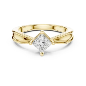 Essence Princess Cut Sculptural Solitaire Ring - Image 2