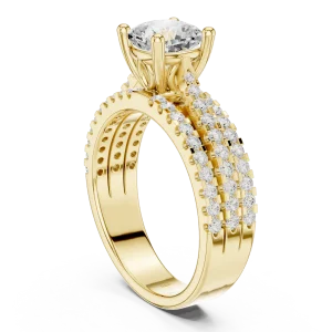 Ethereal Cushion Cut Multi-Row Pavé Accent Ring - Image 3
