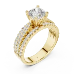Ethereal Cushion Cut Multi-Row Pavé Accent Ring
