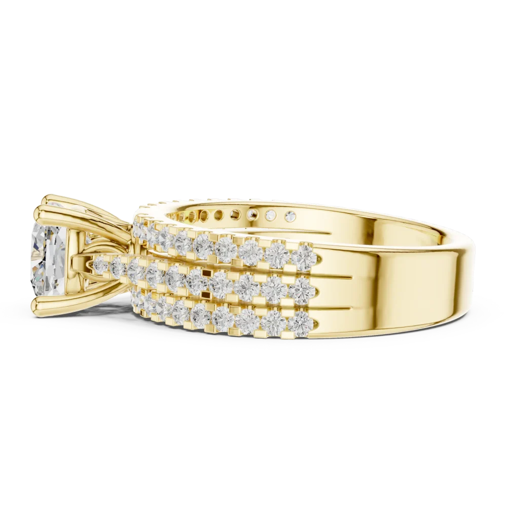 Ethereal Cushion Cut Multi-Row Pavé Accent Ring - Image 4