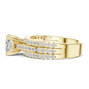 Ethereal Cushion Cut Multi-Row Pavé Accent Ring - Image 4