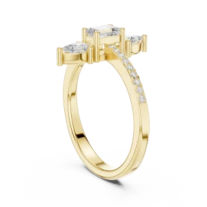 Ethereal Emerald and Pear Accent Linear Statement Ring - Image 3