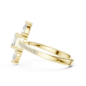 Ethereal Emerald and Pear Accent Linear Statement Ring - Image 4