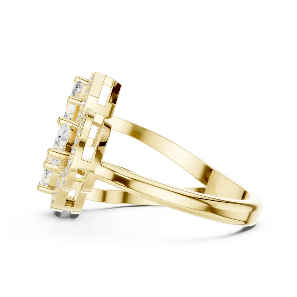 Triad Multi-Shape Diamond Geometric Statement Ring - Image 4