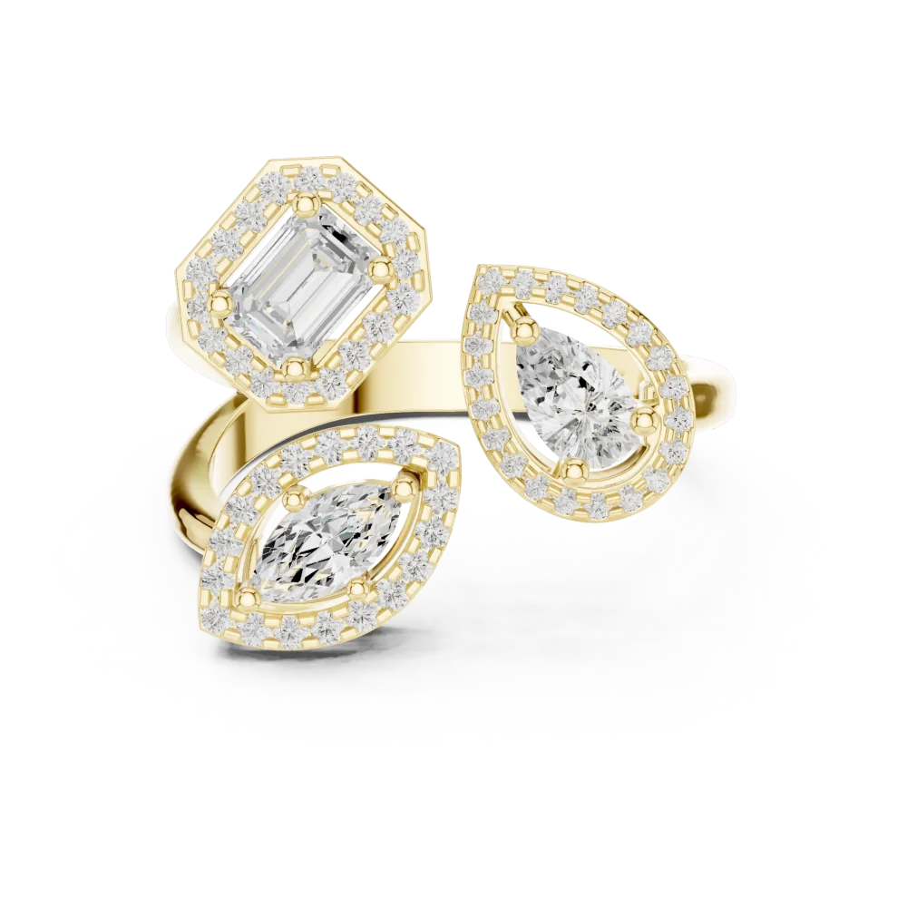 Triad Multi-Shape Diamond Geometric Statement Ring - Image 2