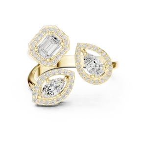 Triad Multi-Shape Diamond Geometric Statement Ring - Image 2