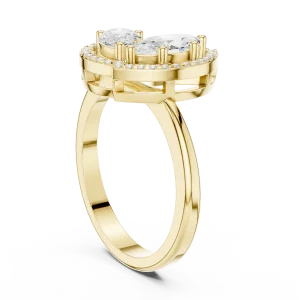 Ethereal Pear and Marquise Duo Halo Ring - Image 3