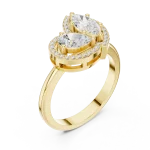 Ethereal Pear and Marquise Duo Halo Ring
