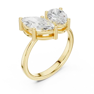 Ethereal Marquise and Oval Dual-Stone Solitaire Ring