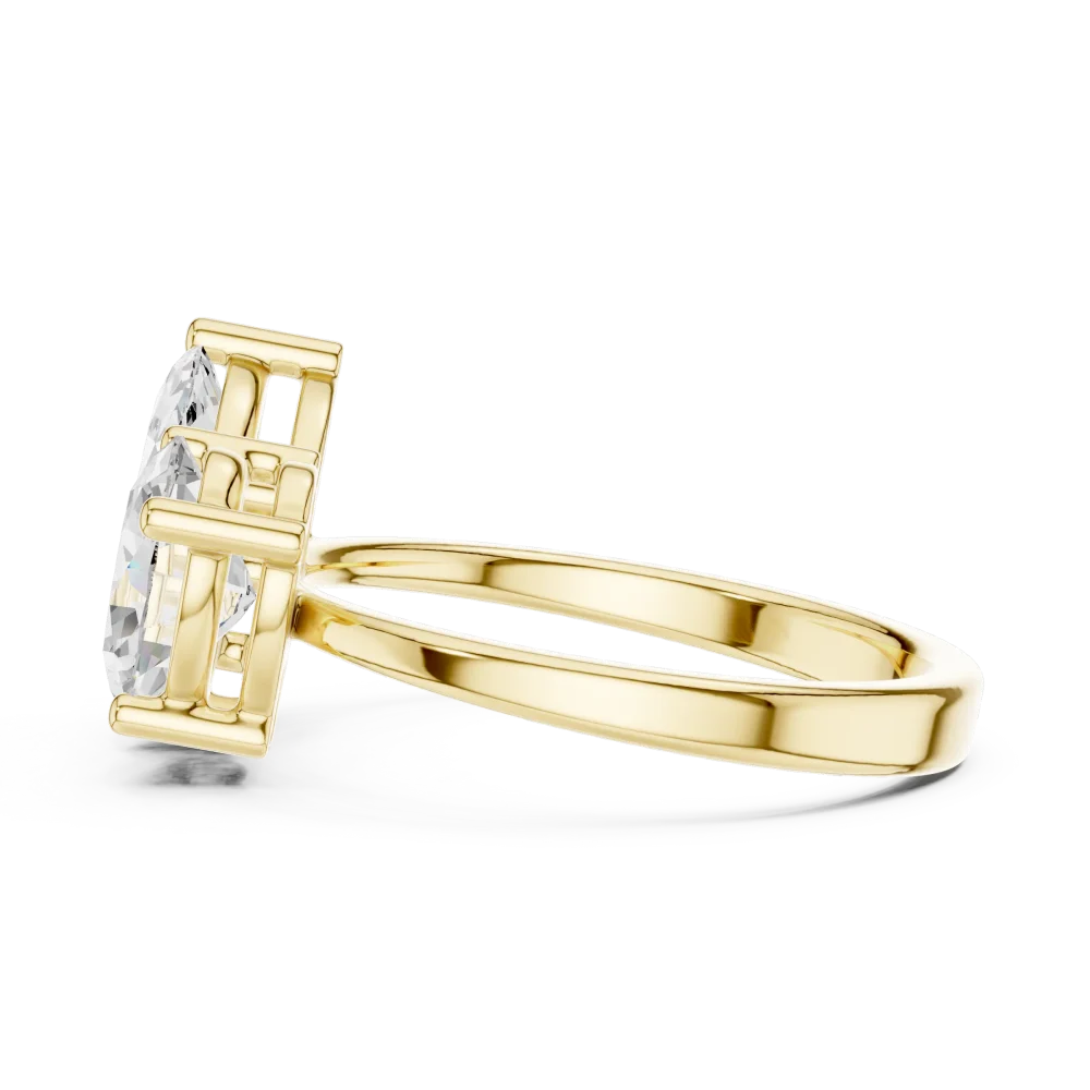 Ethereal Marquise and Oval Dual-Stone Solitaire Ring - Image 4