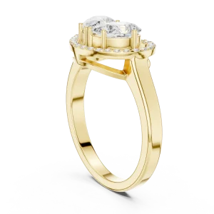 Ethereal Pear Duet Pavé Halo Ring - Image 3