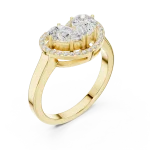 Ethereal Pear Duet Pavé Halo Ring