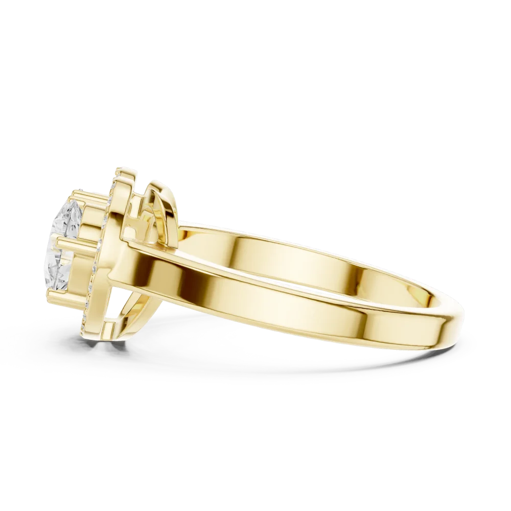 Ethereal Pear Duet Pavé Halo Ring - Image 4