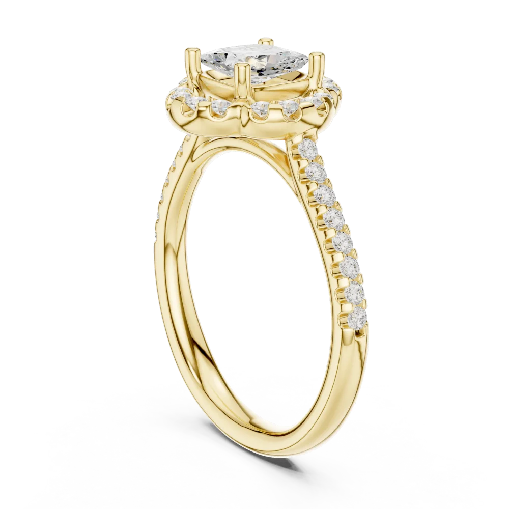 Luminary Cushion Cut Halo Accent Ring - Image 3