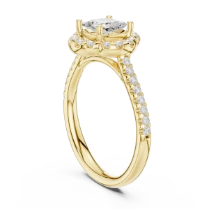 Luminary Cushion Cut Halo Accent Ring - Image 3
