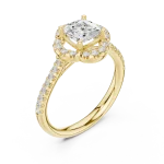Luminary Cushion Cut Halo Accent Ring
