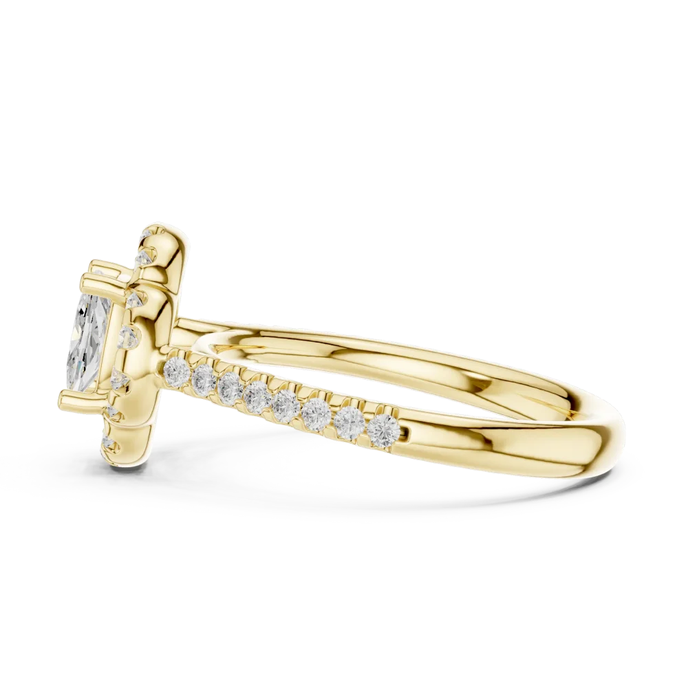 Luminary Cushion Cut Halo Accent Ring - Image 4