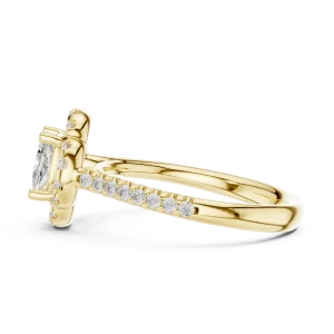 Luminary Cushion Cut Halo Accent Ring - Image 4