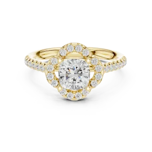 Luminary Cushion Cut Halo Accent Ring - Image 2